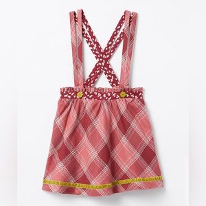 Matilda Jane Clothing Pink & Red Plaid You & Me Overall Skirt